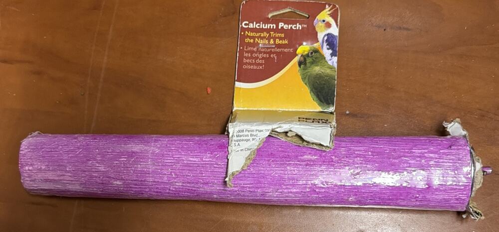 Penn-Plax Calcium Perch, X-Large, 12-Inch | Great for Larger Birds | Naturally